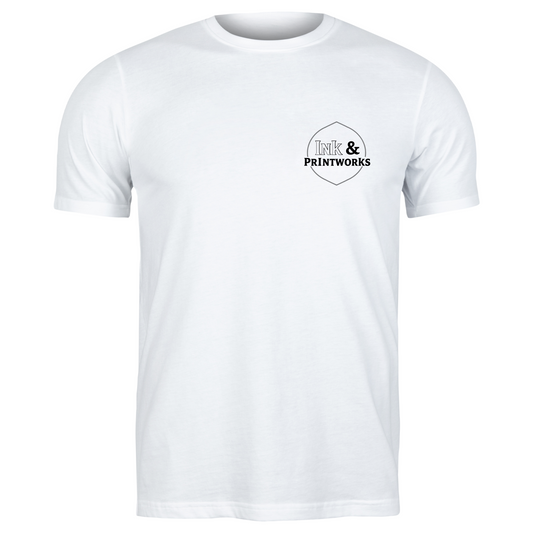 Custom T-Shirt with Your Design – Gildan G640 Softstyle White Tee Left Chest