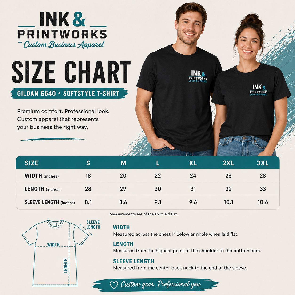 Custom T-Shirt with Your Design – Gildan G640 Softstyle White Tee Left Chest